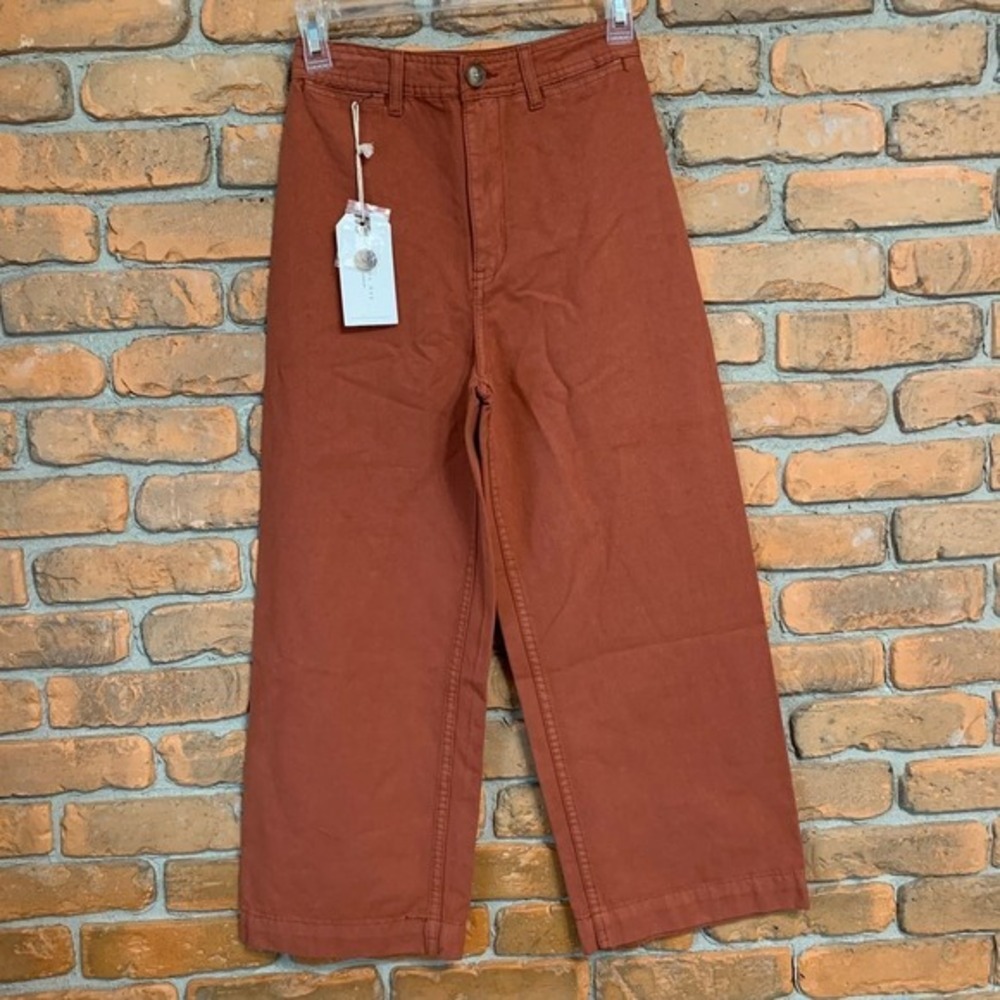 Day To Day Blu Pepper Cropped Wide Leg Pants High Waist Casual Copper Size‎ 26